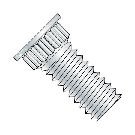 Newport Fasteners Clinch Stud, #10-32, 3/4", Broaching, Phosphor Bronze, Electro-Tin Finish, 2000 PK 499882